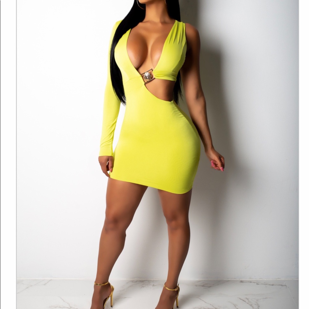 Lime green bodycon dress